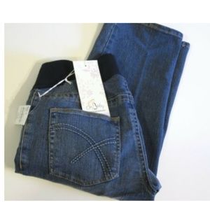 Maternity Denim Blue Jean Capri Pants Size S Small 4 6